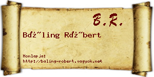 Báling Róbert névjegykártya