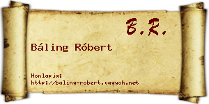 Báling Róbert névjegykártya