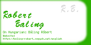 robert baling business card