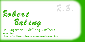 robert baling business card